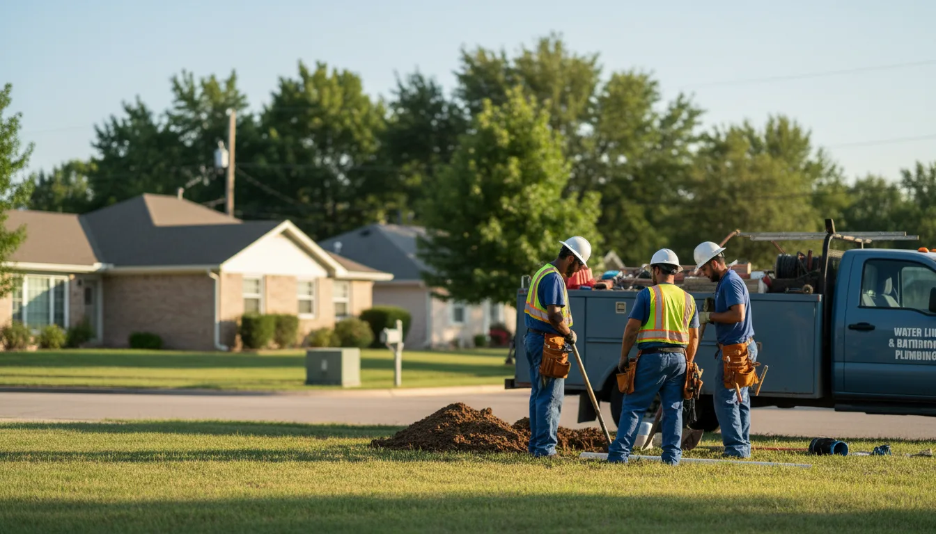 Residential water line and bathroom plumbing service in Courtland, KS